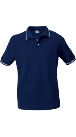 Unisex-Poloshirt, Piqué - mit Streifen im Kragen
